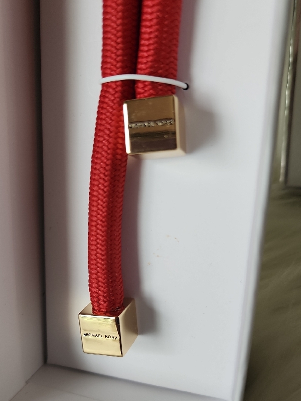 Michael Kors Red Knot Tassel Keychain with Gold Accents - Picture 5 of 11
